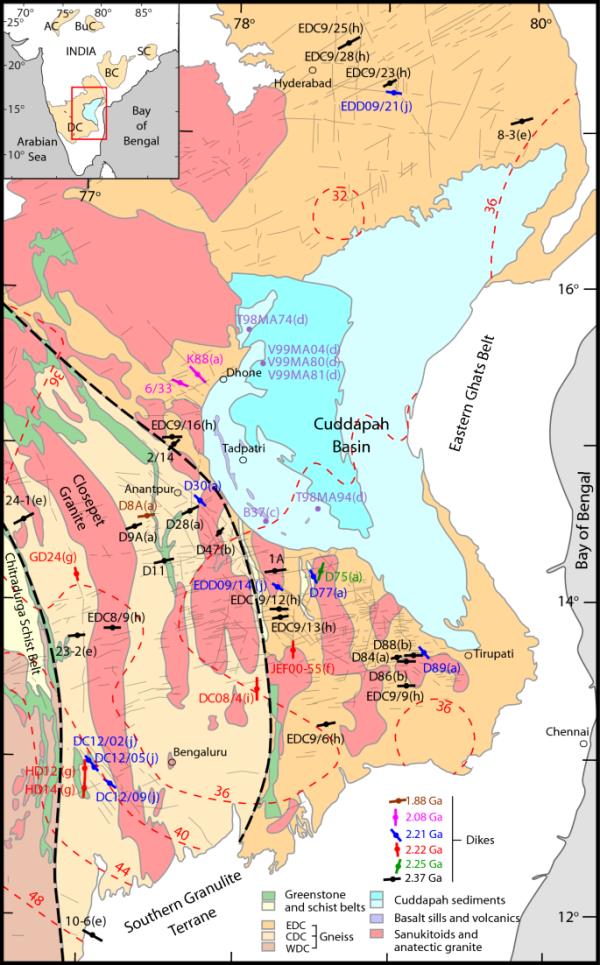 印度南部达瓦尔克拉通中东部的古元古代玄武岩脉和毗邻的库达帕盆地的岩质和火山岩的成因
