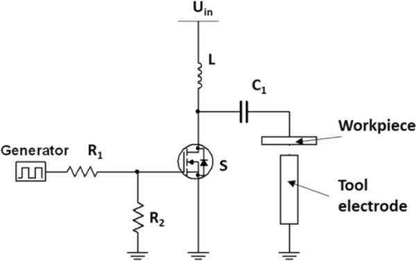 用晶体管电路点火实现电火花加工用LC脉冲发生器的高放电频率